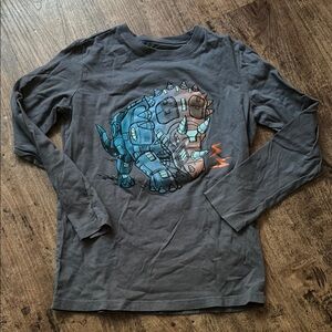 Gray Dinosaur Graphic Boys Shirt 🦖🦕